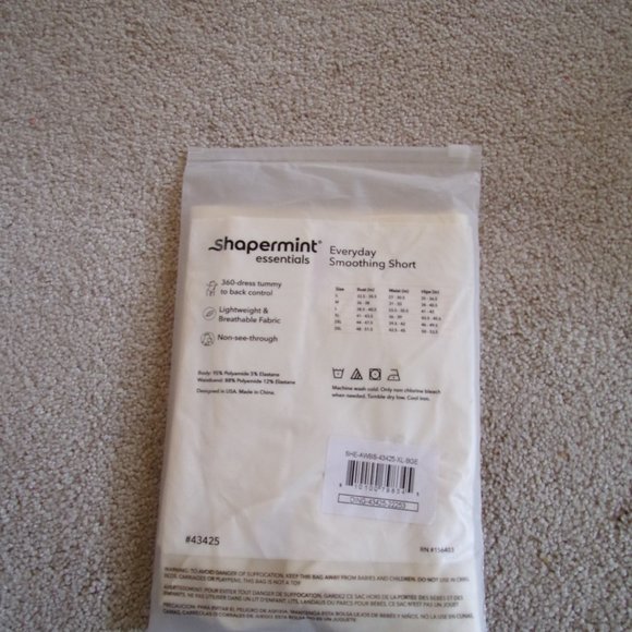 Women's Shapermint Essentials Everyday Smoothing Short 43425 Size X Large Beige - Picture 4 of 12